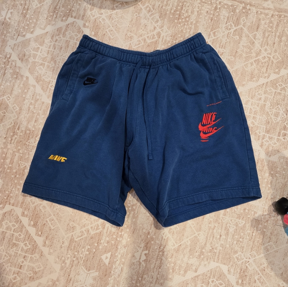 Nike Men's Athletic Shorts in Blue with Red and Yellow Accents